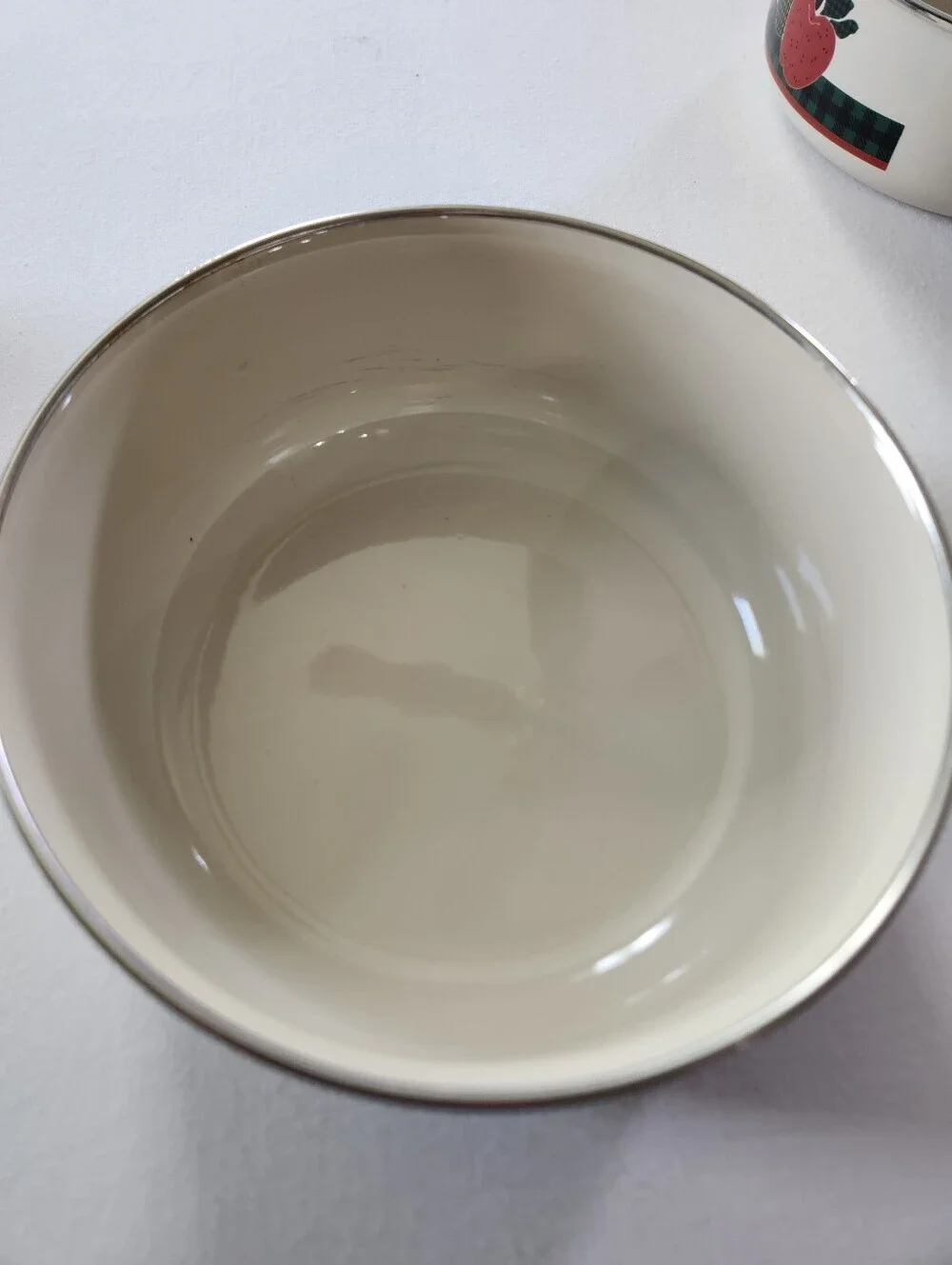 Vintage Cottagecore Farmhouse Plaid Apple Nesting Enamel Bowls Ingleman Designs